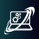 green and white modern computer service repair logo